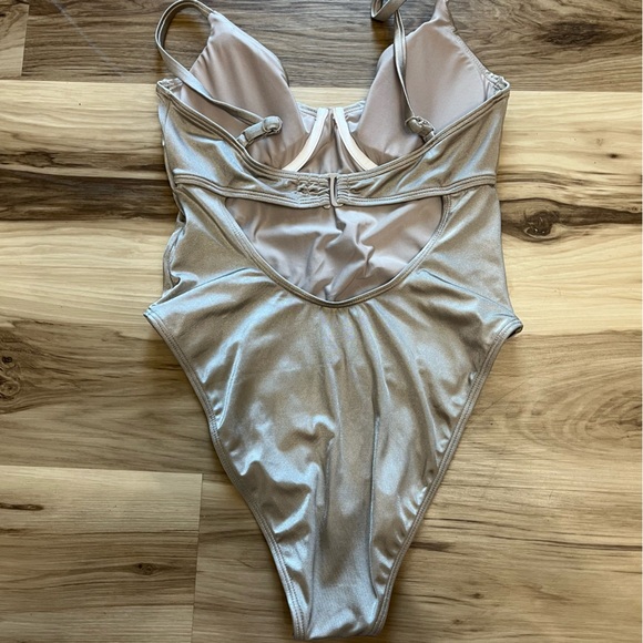 NWOT Good American Swim  Shine Show Off One Piece Color Mink - Picture 7 of 12